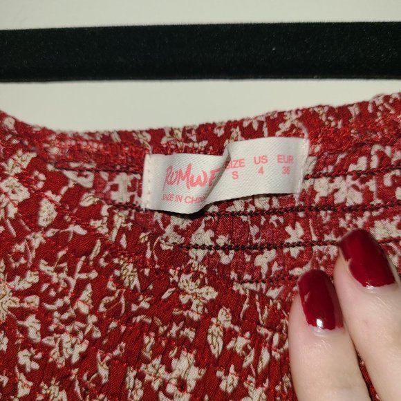 ROMWE Ditsy Off the Shoulder Dress - Picture 2 of 3